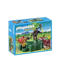 Playmobil - Gorilles et Okapis avec vgtation pour 25