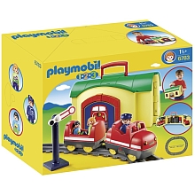 Playmobil 1.2.3 - Train avec Gare Transportable pour 50