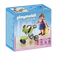 Playmobil - Maman et bb avec poussette pour 7
