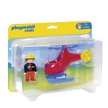Playmobil 1.2.3 - Pompier avec Hlicoptre pour 10