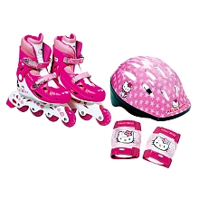 Roller en ligne Hello Kitty taille 30-33 + casque protections + sac pour 45