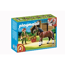 Playmobil - Le cheval et palfrenier pour 11