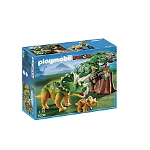 Playmobil - Tricratops et son petit avec arbre pour 33